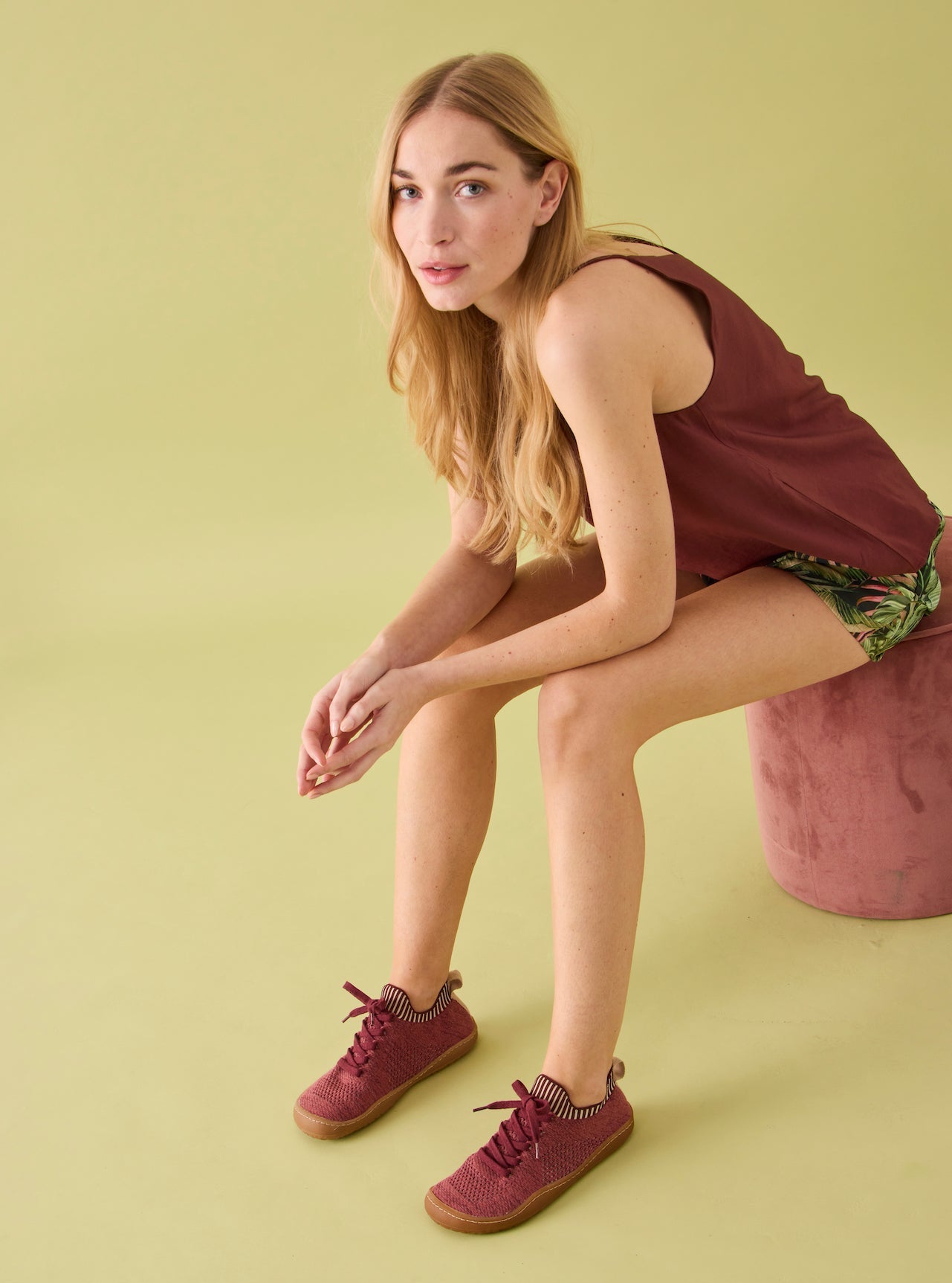 Essence Knitted sneaker – Hemp & Tencel Edition - Bordeaux
