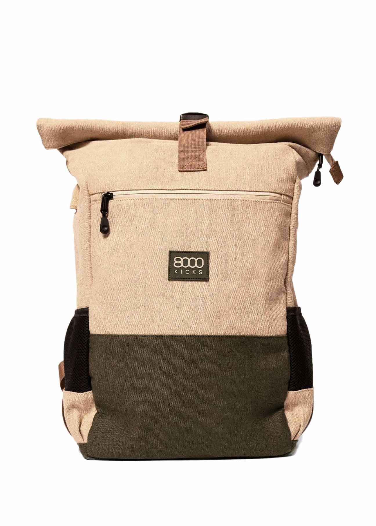 Everyday Backpack in Beige and Green - Ecomarket.com