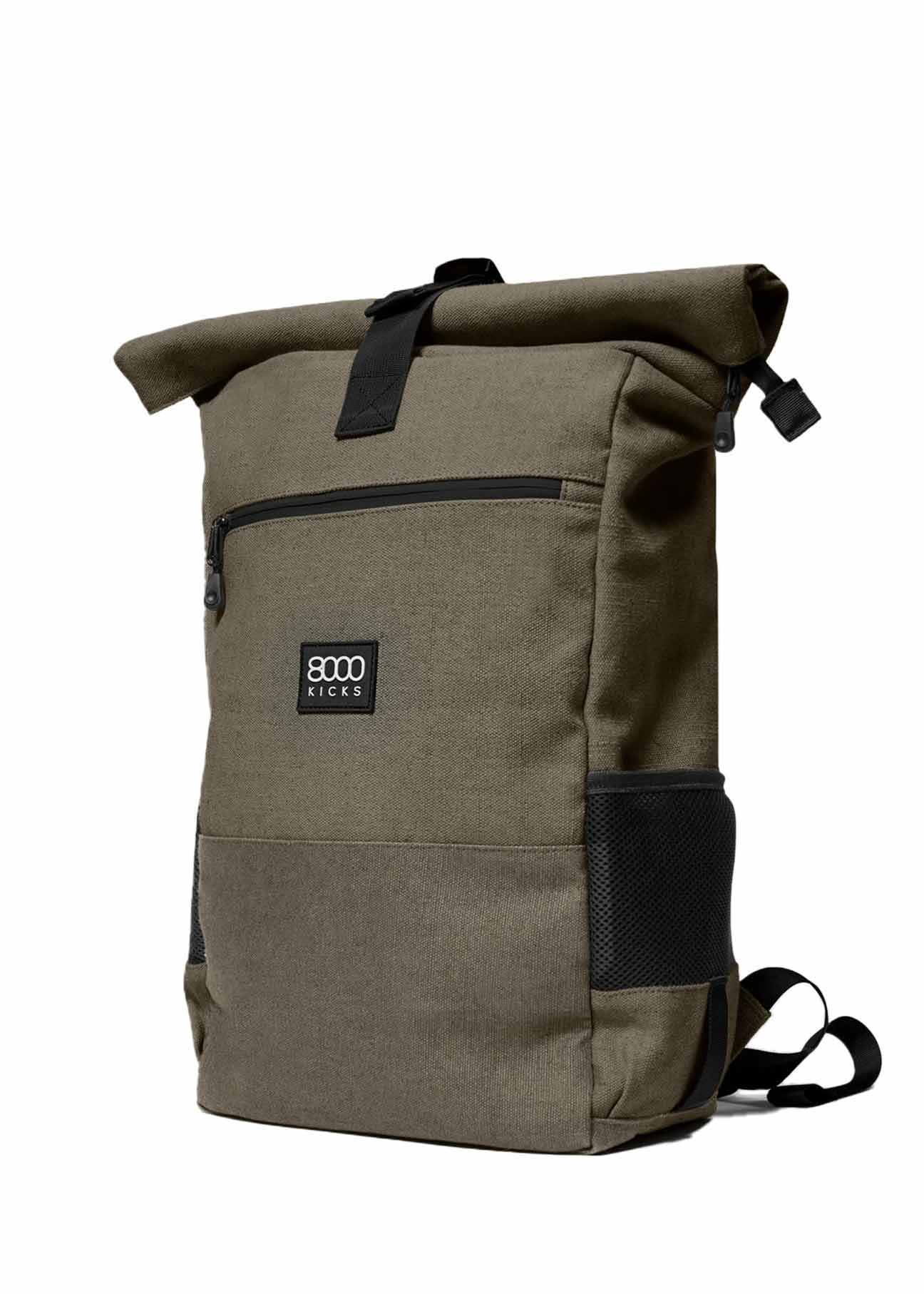 Zaino Rolltop Quotidiano in Canapa Verde Scuro