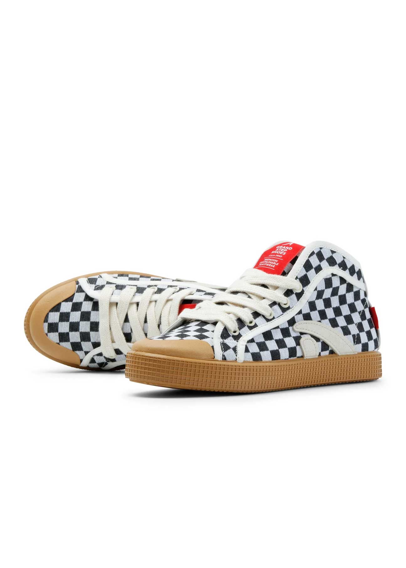 Taylor Recycled Vegan Sneaker Checkered B&W - Ecomarket.com