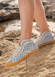 Taylor Recycled Vegan Sneaker Checkered Seagreen - Ecomarket.com