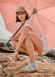 Taylor Recycled Vegan Sneaker Checkered Seagreen - Ecomarket.com