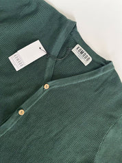 LUCAS - Cárdigan de Algodón Orgánico Verde Oscuro