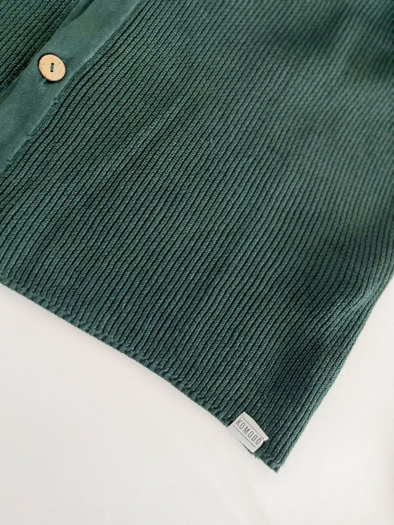 LUCAS - Cárdigan de Algodón Orgánico Verde Oscuro