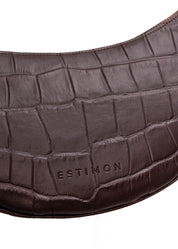 MINI HOBO BAG – Corn Leather in Chocolate Croco