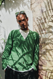 JACOB - Cotton Tencel cardigan - Jungle Green