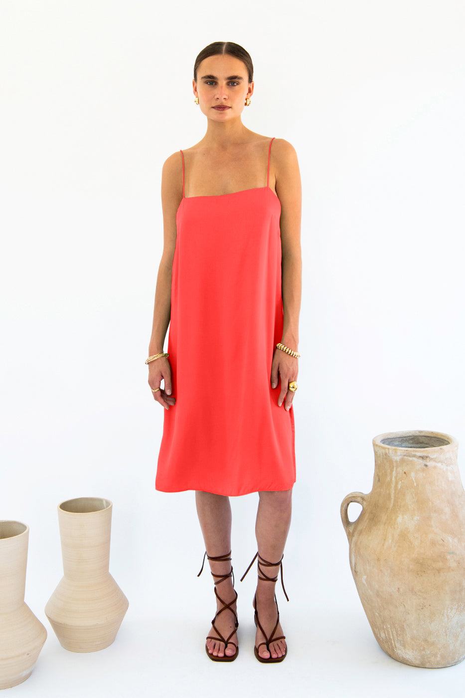 Julianne Boxy Slip Dress - Satin Tencel-Neu Nomads