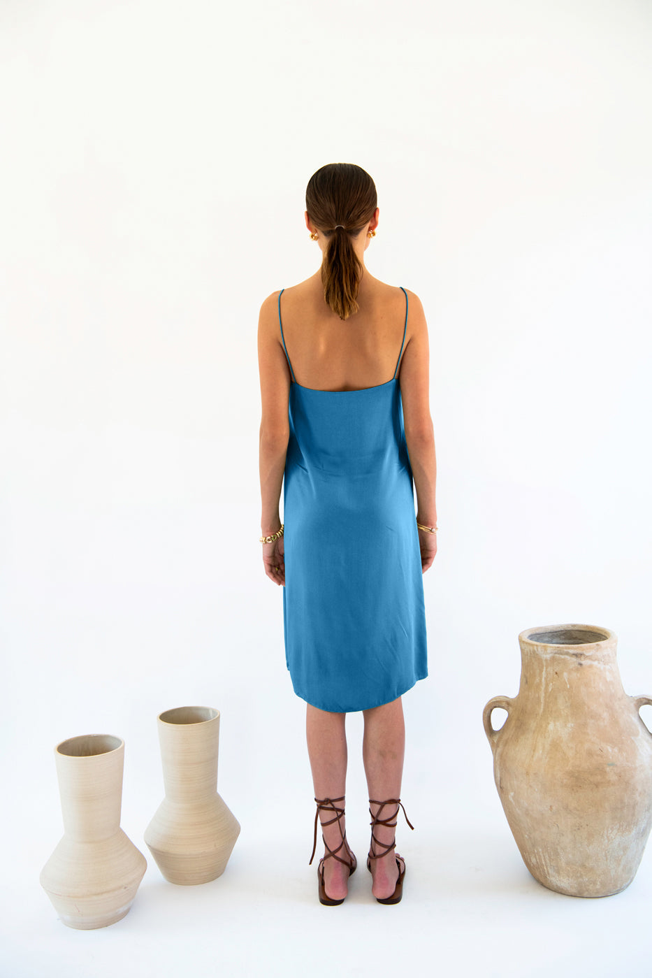 Julianne Boxy Slip Dress - Satin Tencel-Neu Nomads