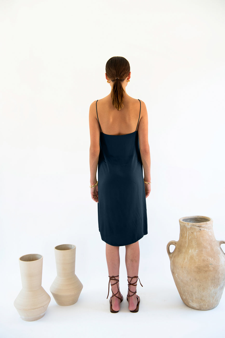 Julianne Boxy Slip Dress - Satin Tencel-Neu Nomads