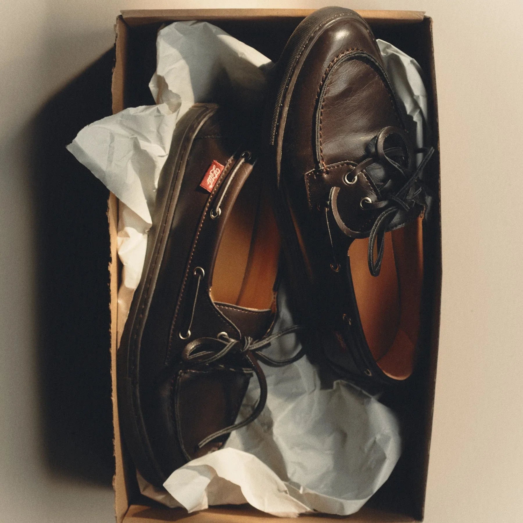Zèta Lagos Scarpe da barca vegane effetto pelle cioccolato
