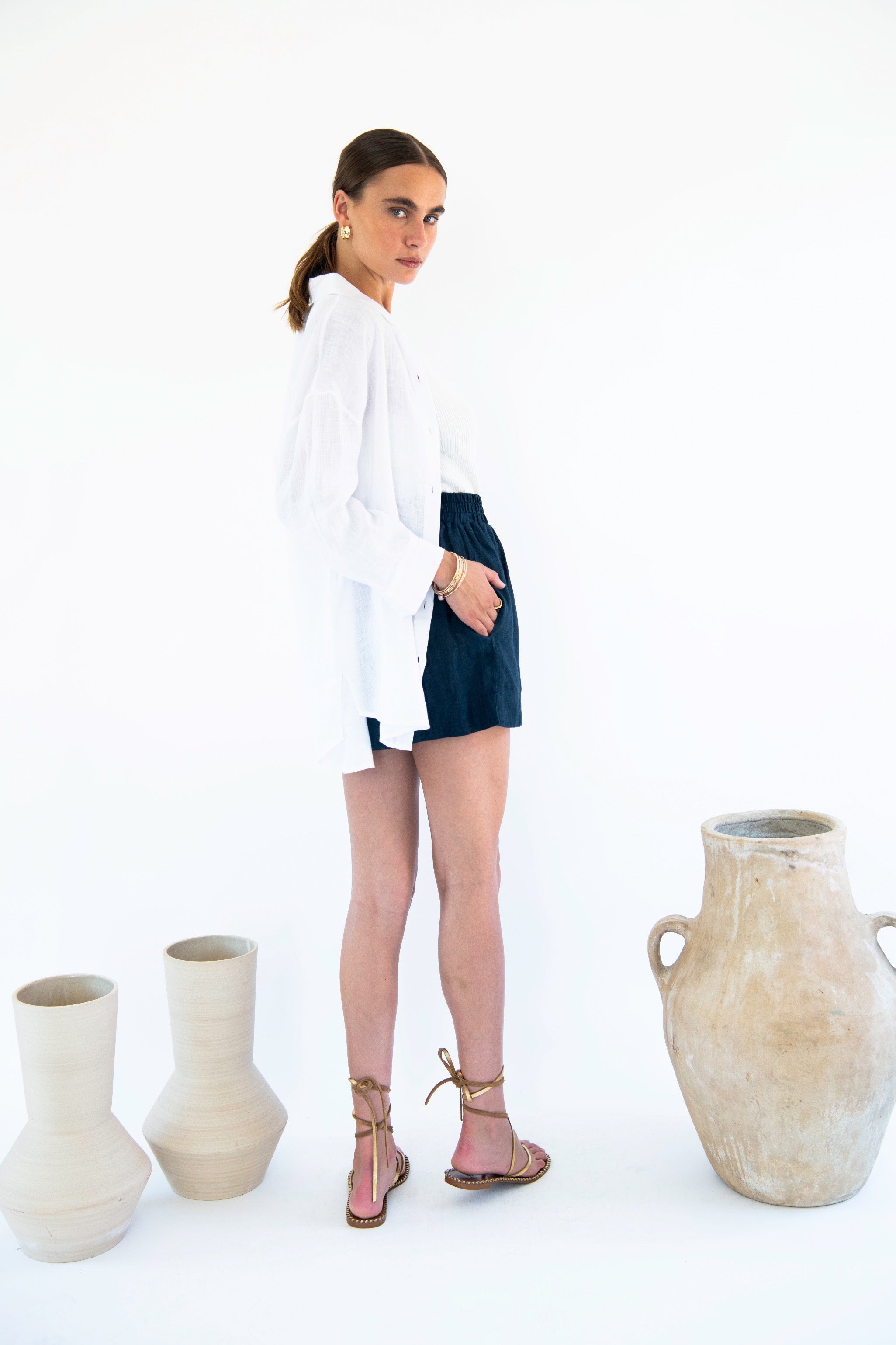 Livia Boyfriend Shirt - Linen-Neu Nomads