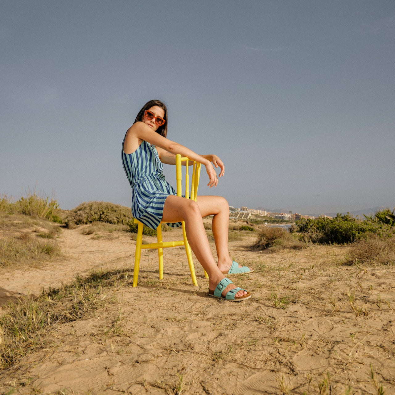 LUCA NUBUK SANDAL AQUA