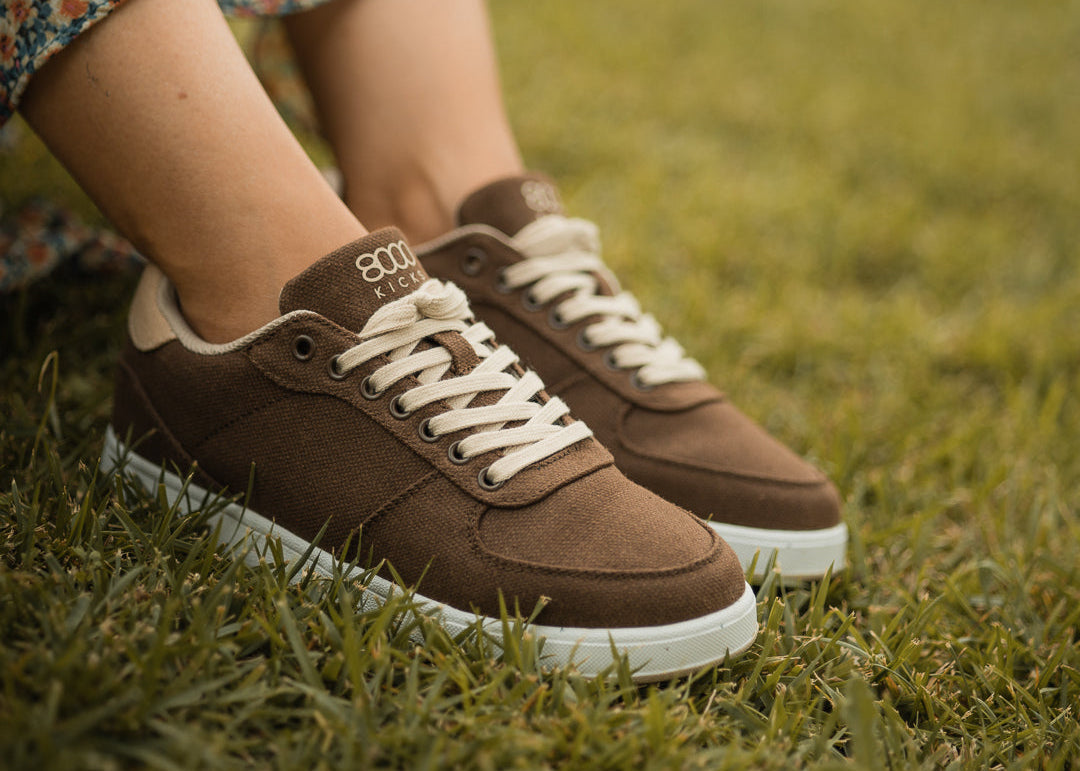 8000Kicks Seeker Damen Freizeit-Canvas-Sneaker – Dunkelbraun