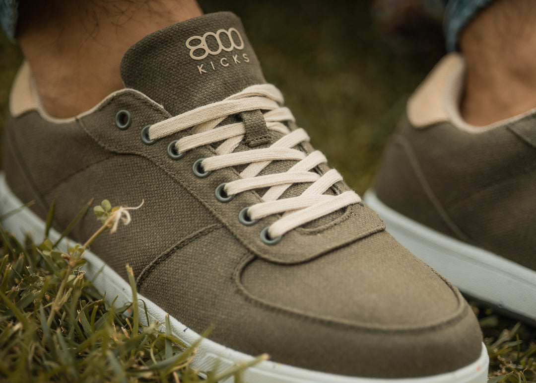 8000Kicks Seeker Hemp Shoes for Men – Dark Green