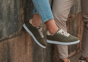 8000Kicks Seeker Damen-Freizeit-Canvas-Sneaker – Dunkelgrün