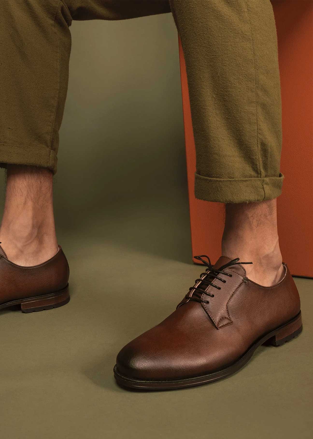 Mikel Brown Vegan Blucher Shoes