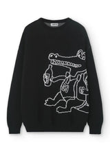Pull En Coton Motif Crocodile