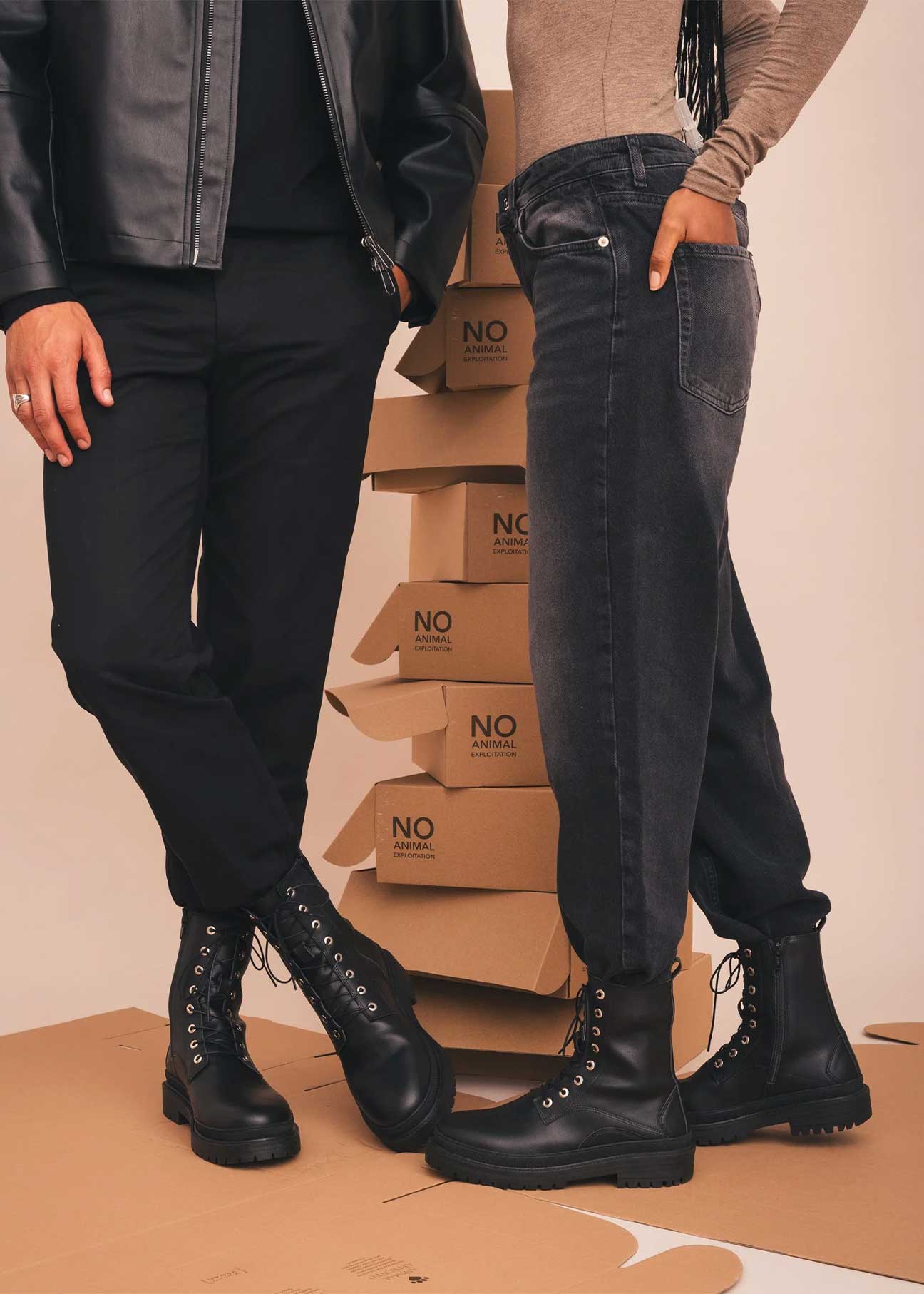 Nae Diriam Vegan Combat Boots – Black