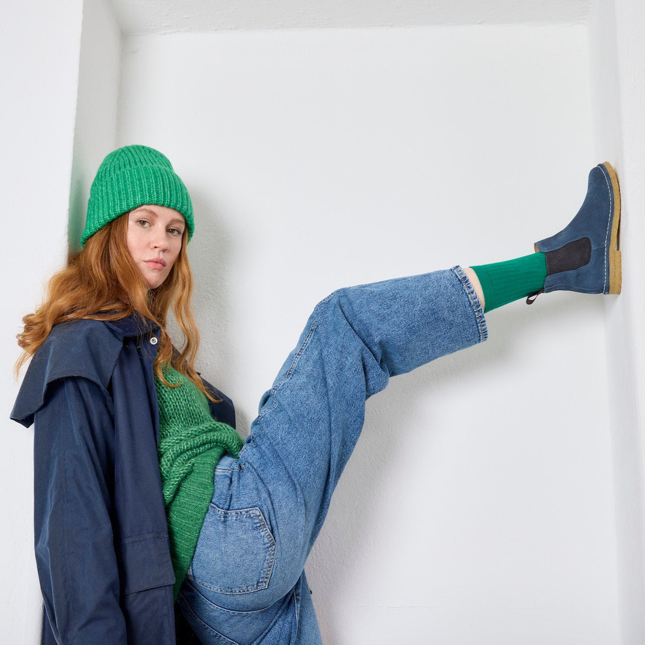 NEMO Botas Chelsea de ante - azul