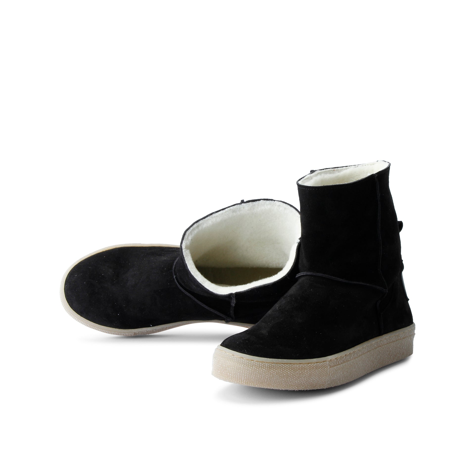 NICKI Botas de ante con forro cálido y diseño slip-on