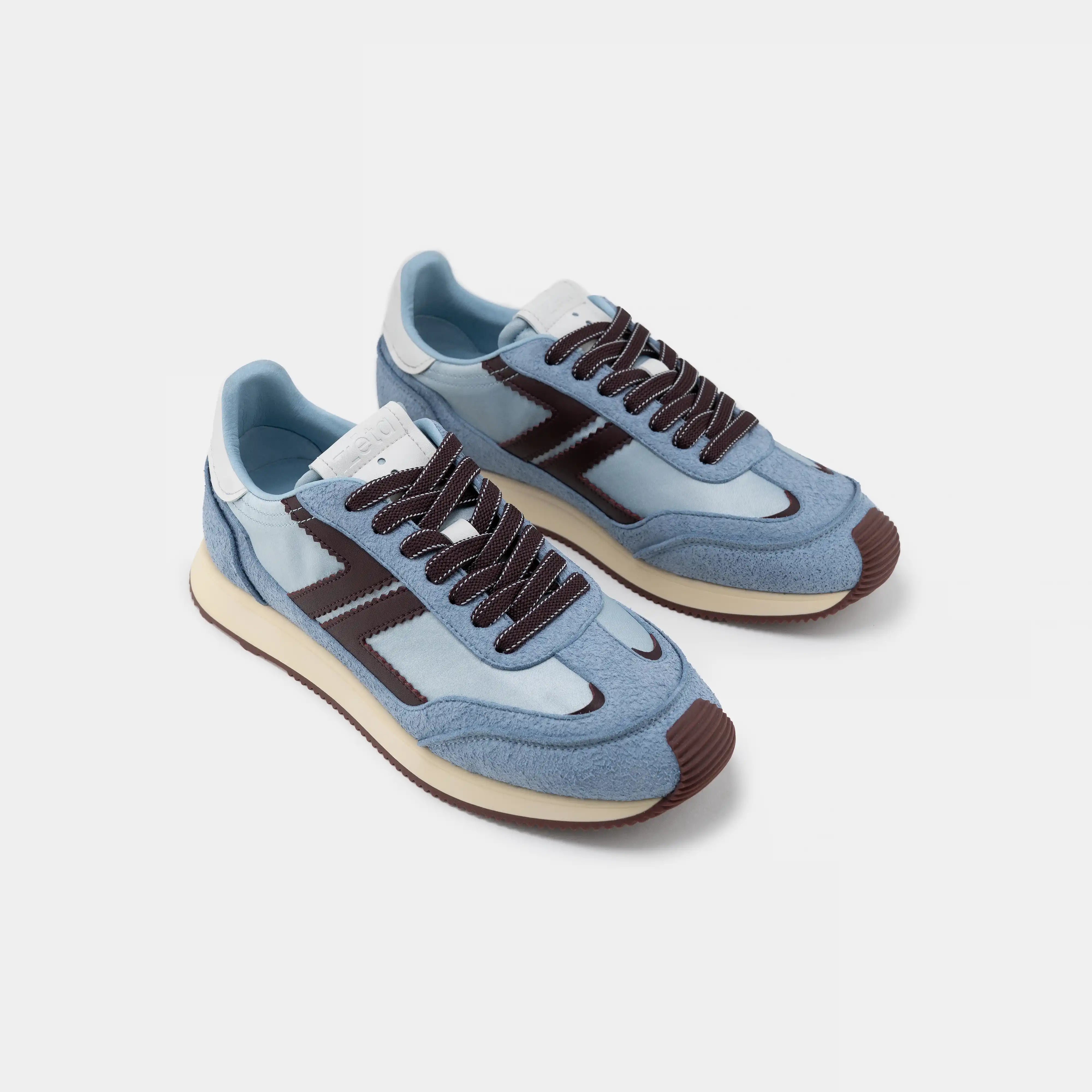 basket retro running bleu