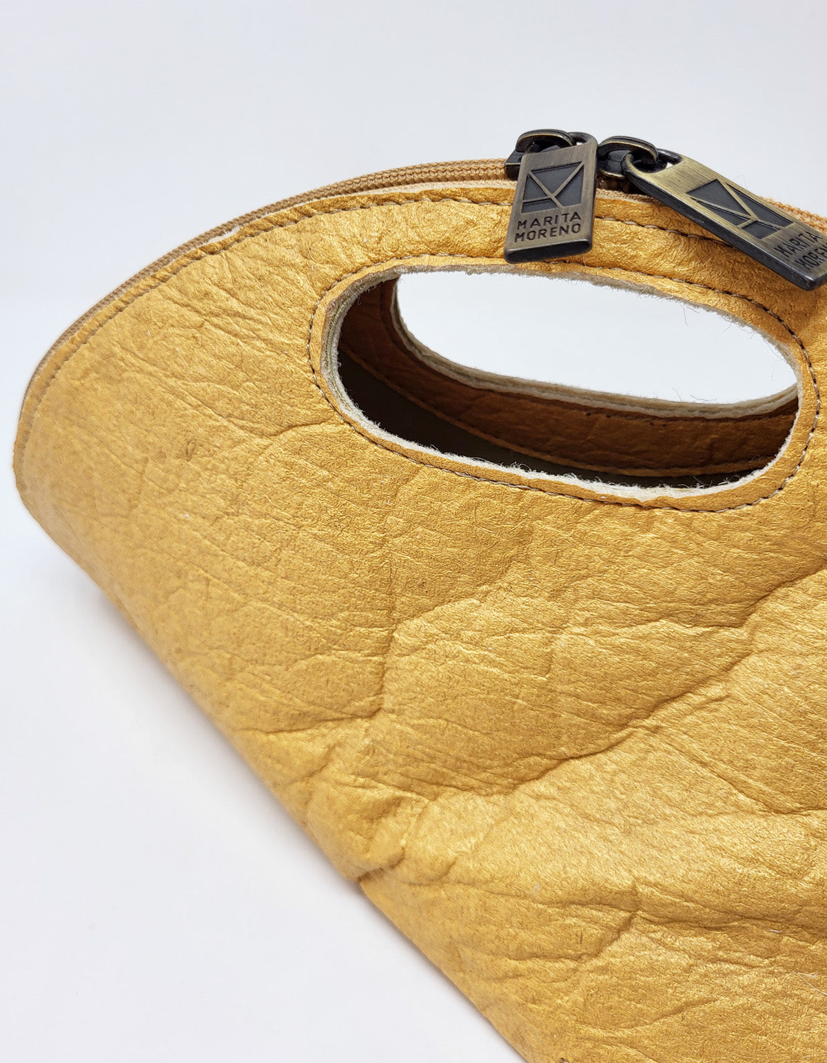 PINATEX SHELL Bolso vegano mineral dorado
