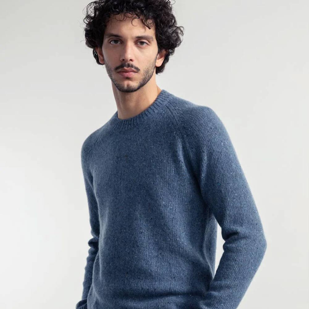 Rifó Alfredo Recycled Cashmere Sweater in Blue - Unisex