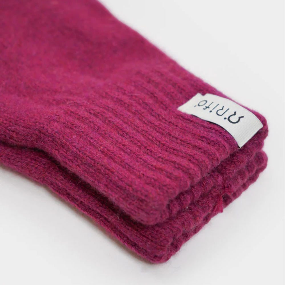 Rifó Anita Recycled Cashmere Gloves in Cyclamen Pink - Woman