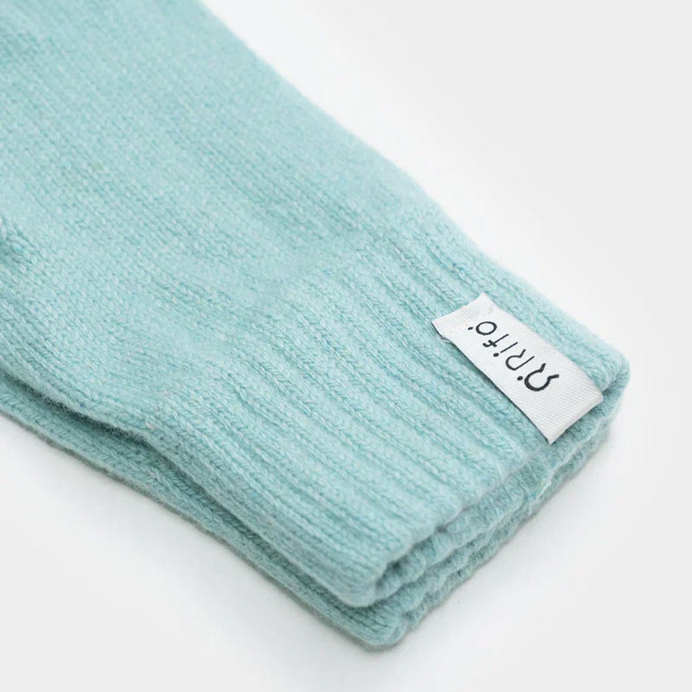 Rifó Anita Recycled Cashmere Gloves in Mint Green - Woman