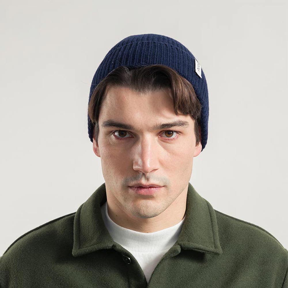 Rifó Marcello Recycled Cashmere Beanie in Blu - Unisex