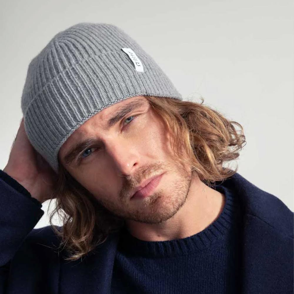 Rifó Marcello Recycled Cashmere Beanie in Grey - Unisex