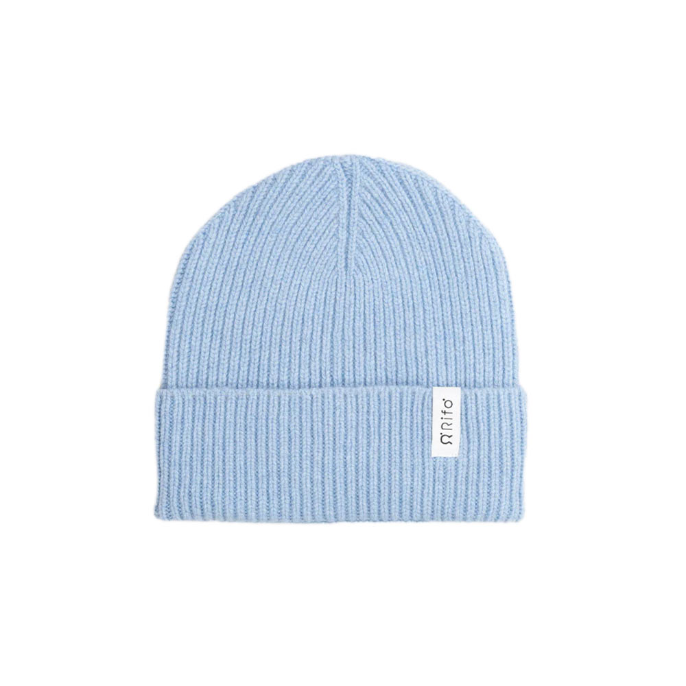 Rifó Marcello Recycled Cashmere Beanie in Light Blu – Unisex