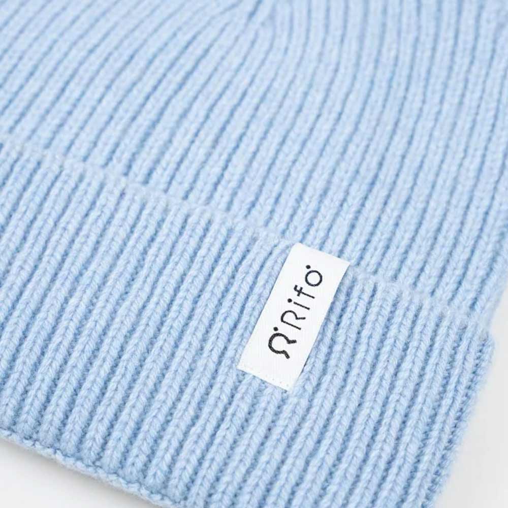 Rifó Marcello Recycled Cashmere Beanie in Light Blu – Unisex