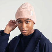 Rifó Marcello Recycled Cashmere Beanie in Pink Quartz – Unisex