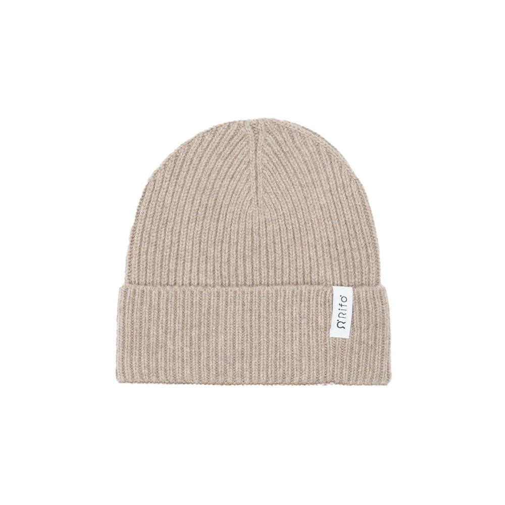 Rifó Marcello Recycled Cashmere Beanie in Sand Beige – Unisex