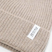 Rifó Marcello Recycled Cashmere Beanie in Sand Beige – Unisex