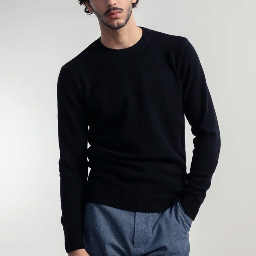 Rifó Romeo Recycled Cashmere Sweater in Black - Men