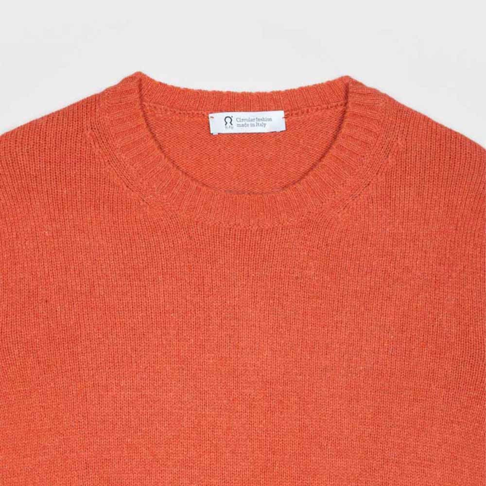 Rifó Romeo Recycled Cashmere Sweater in Pumpkin Orange - Men