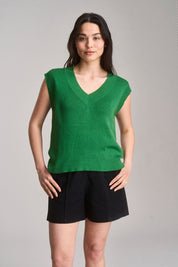 SANDER - Chaleco de Algodón Tencel - Verde Jungla