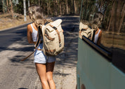 Nomad Zaino rolltop in canapa beige e verde