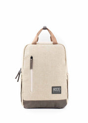 Mochila pequeña de cáñamo en beige y verde
