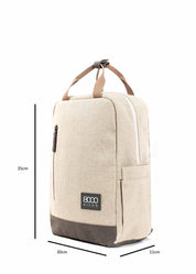 Mochila pequeña de cáñamo en beige y verde
