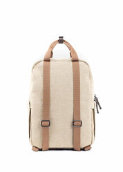 Mochila pequeña de cáñamo en beige y verde