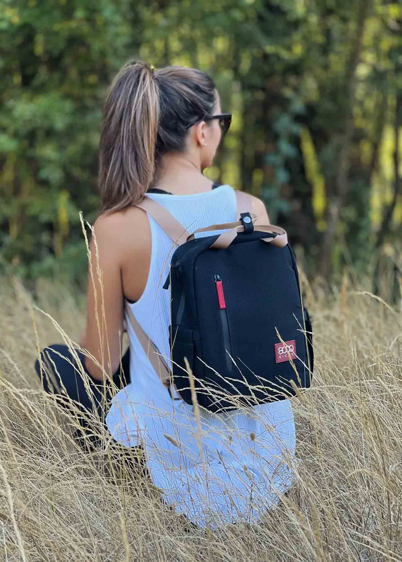 Small Hemp Backpack in Black