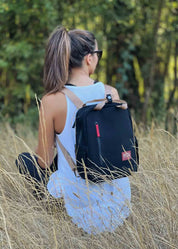Small Hemp Backpack in Black