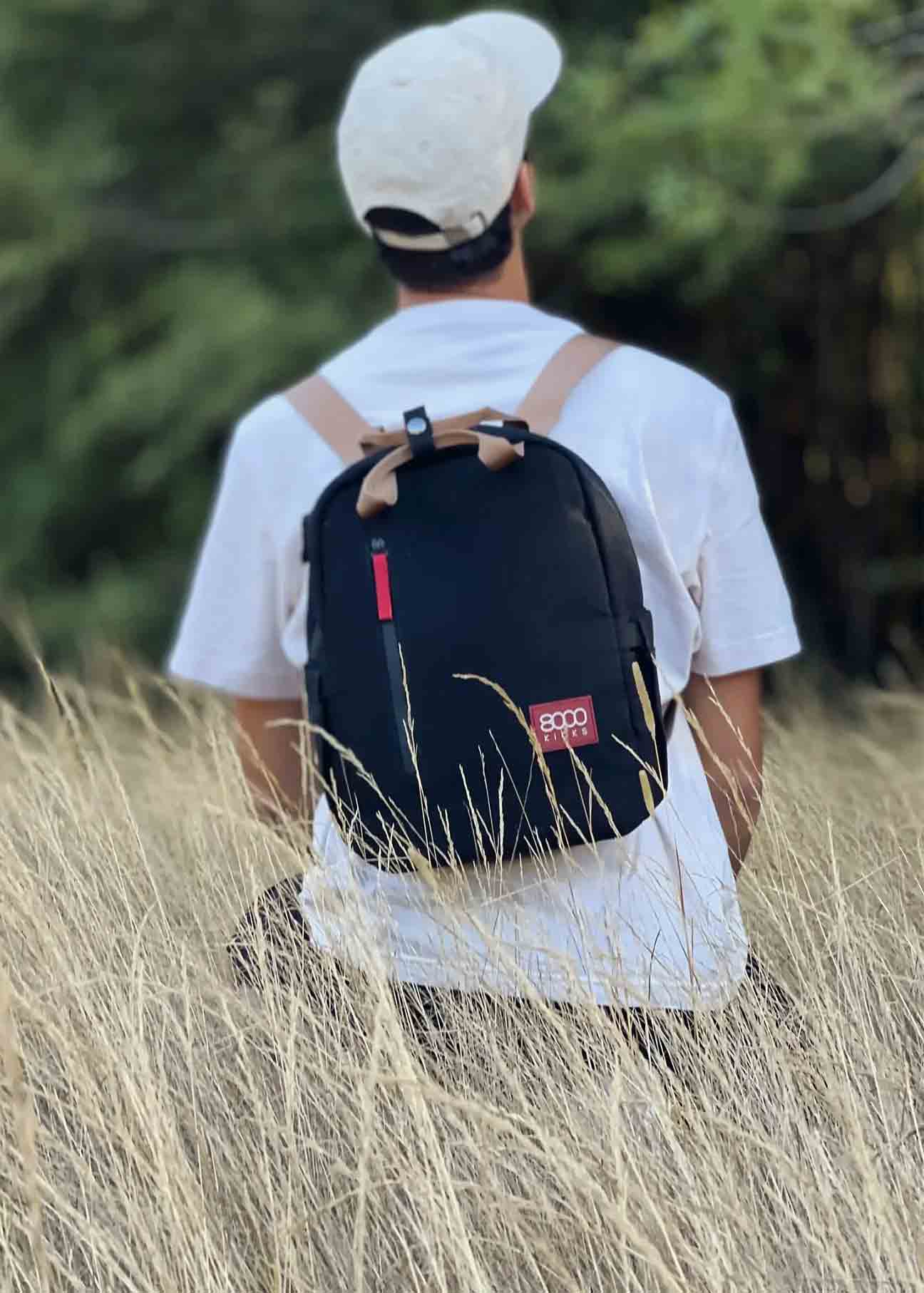 Small Hemp Backpack in Black