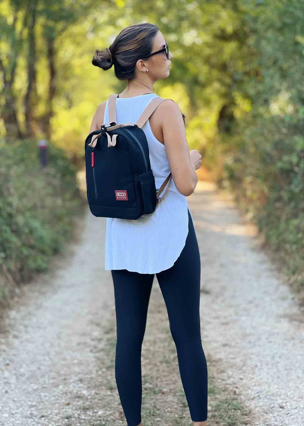 Small Hemp Backpack in Black