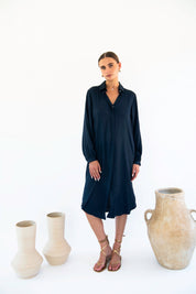 Stella Shirt Dress - Satin Tencel-Neu Nomads