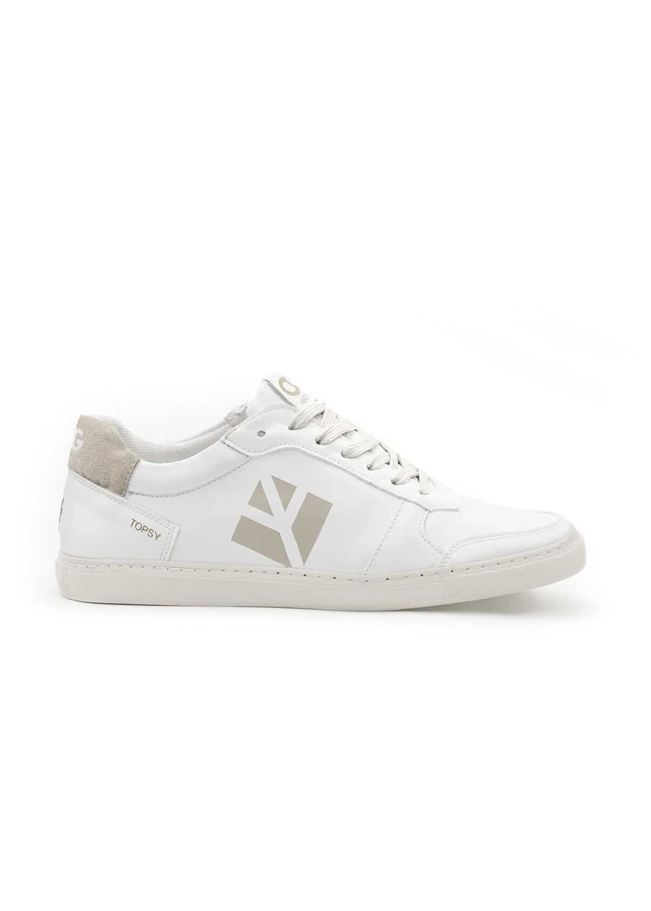 Topsy Zapatilla Vegana blanca y beige