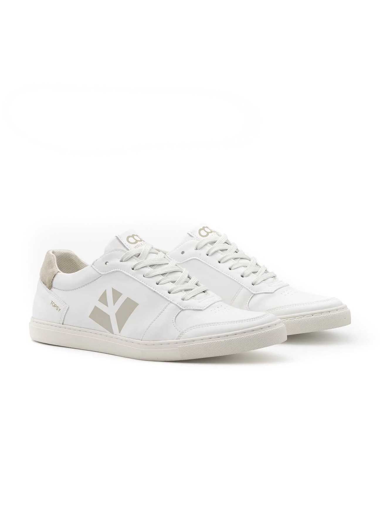 Topsy Zapatilla Vegana blanca y beige